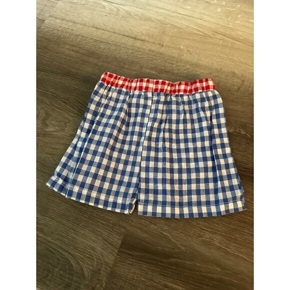 mudpie baby blue white and red checkered shorts - Picture 3 of 3